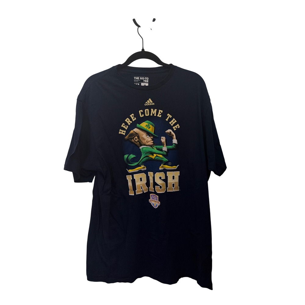 Adidas Notre Dame Fighting Irish Navy Blue 2013 BCS Championship Tee Mens XL